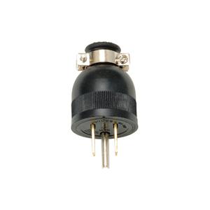 神保電器 1130（黒） 接地形ゴムさし込プラグ 2極 接地極付 15Aー125V | 