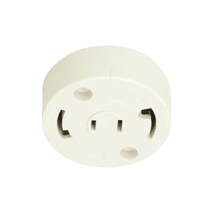 神保電器 1384 PW 露出丸形引掛シーリングボディ コンセント付 PW色 | 