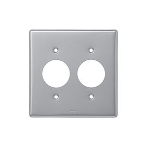 神保電器 804A-2 ニューメタルプレート コンセントプレート ２連用 φ35.5 | 