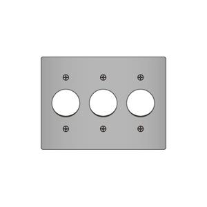 【受注品】神保電器 804A-3 ニューメタルプレート コンセントプレート ３連用 φ35.5 | 