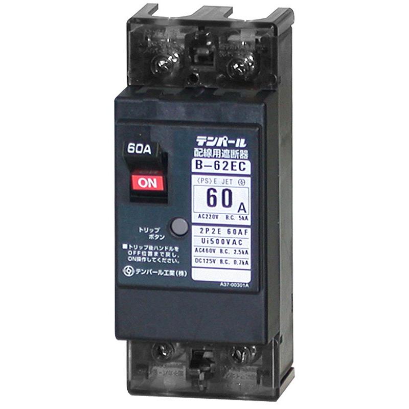 テンパール工業 B62EC60 配線用遮断器 経済タイプ 2P2E 60A | 