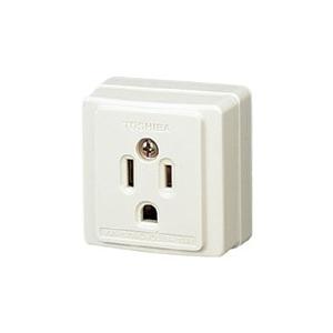 東芝ライテック DC1111E(W) アース付角形コンセント | 