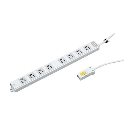 東芝ライテック DC8128EN-3 ハーネス用OAタップ8コ口 抜け止め形 ケーブル長3m DC8128EN3 | TOSHIBA