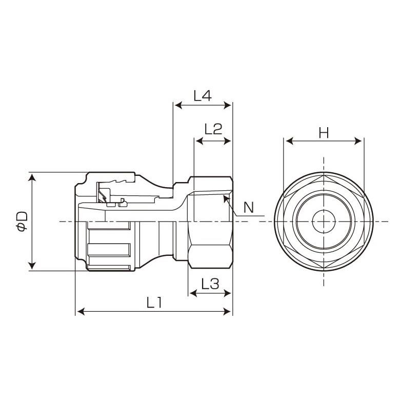 バクマ工業 EMP1/2×16 ハードロック メネジアダプター (EMP) ワンタッチ継手 |  | 01