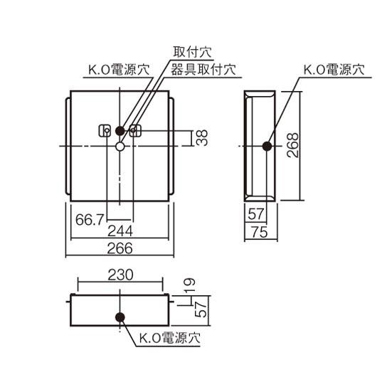 パナソニック FK21750 誘導灯用取付ボックス コンパクトスクエア用 一般型 B級用 | Panasonic