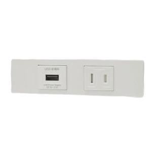 神保電器 KAG-2614 NKシリーズ USBコンセント＋扉付コンセントセット ピュアホワイト (PW) | 