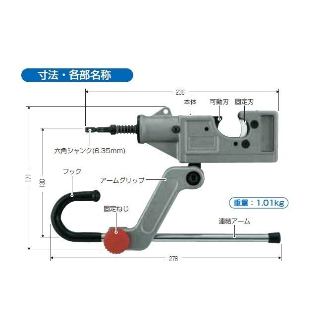 未来工業 MC-CA100 インパクトドライバー用 ケーブルカッター【MCCA100】 |  | 01