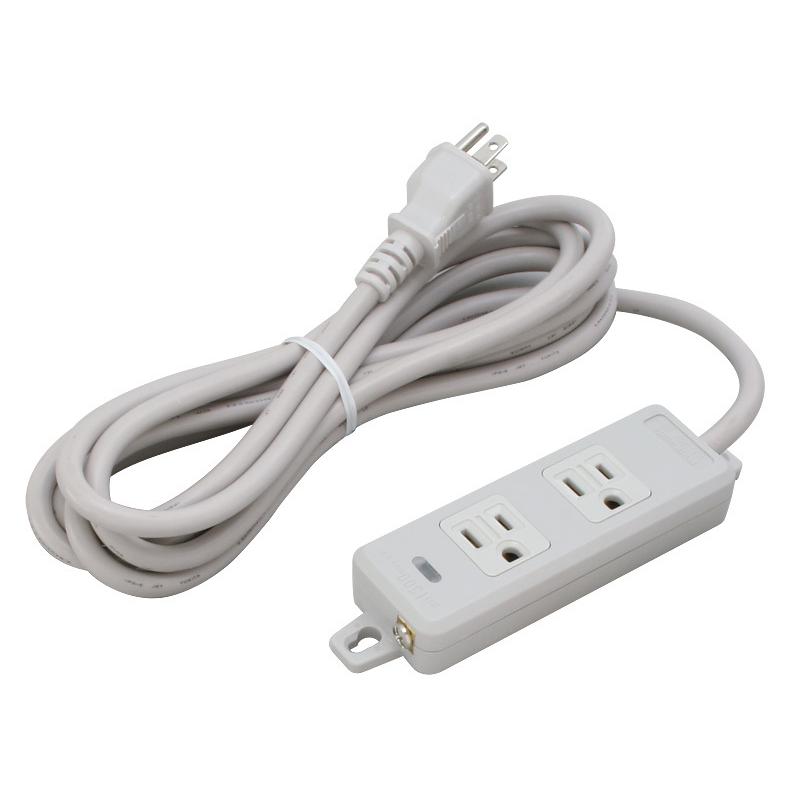 明工社 MR7702TJ5 横形OA用接地タップ 2コ口  コード5m 耐トラッキング接地プラグ付 | 