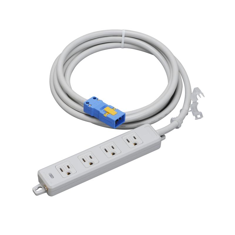 明工社 MR7704NT3 横形OA用接地タップ 4コ口 コード3m ハーネスプラグ付 | 