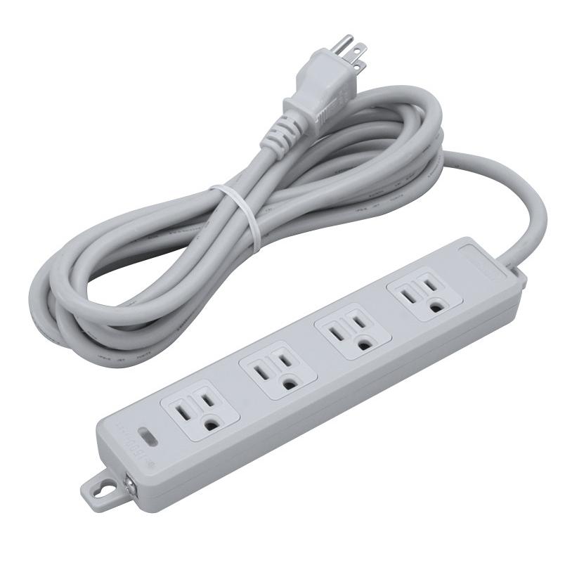 明工社 MR7704TJ3 横形OA用接地タップ 4コ口 コード3m 耐トラッキング接地プラグ付 | 