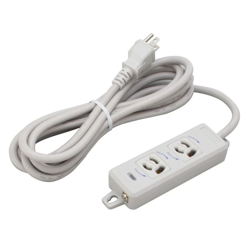 明工社 MR7902TJ3 横形OA用抜け止め接地タップ 2コ口 コード3m 耐トラッキング接地プラグ付 | 