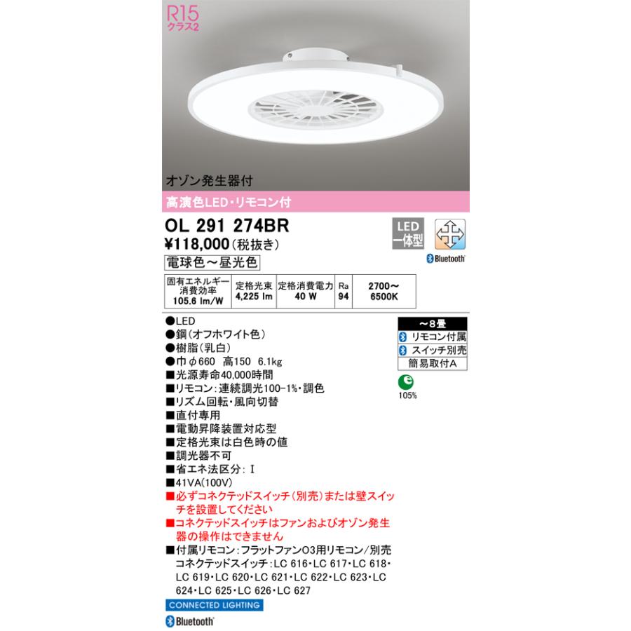 OL291274BR シーリングライトファン 未使用開封品送料込み 楽天市場】オーデリック シーリングファン OL291274BR FLATFAN