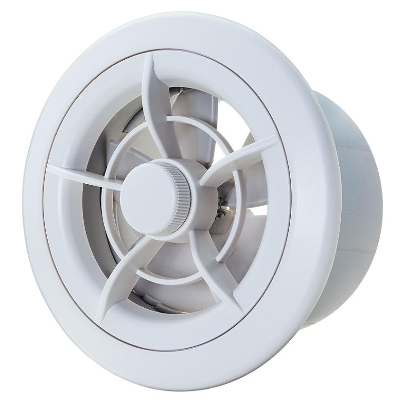 バクマ工業 REK-100J 自然給気用 樹脂製回転開閉式レジスター 標準型 Φ100【REK100J】 | 