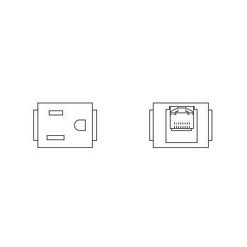 【受注品】寺田電機 SFC90012 器具ブロック（接地2P 15A 125V×1 / CAT5Eモジュラジャック×1） | 