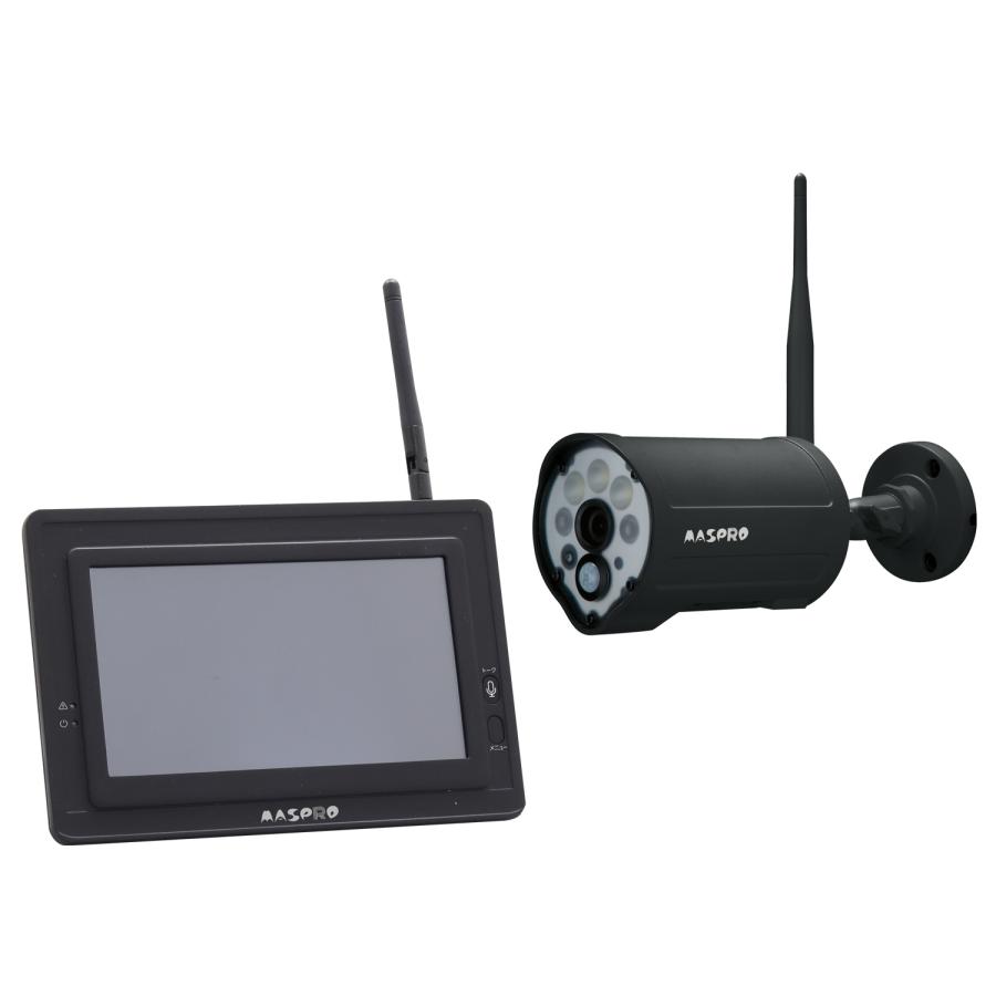 マスプロ電工 WC3A7ML(BK) ワイヤレスカメラセット 7インチモニター センサーライト付 (黒) | マスプロ