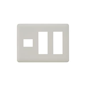 神保電器 WJD-133 J・WIDE SLIMシリーズ 2ピースコンセントプレート ３連用 1+3+3 | 