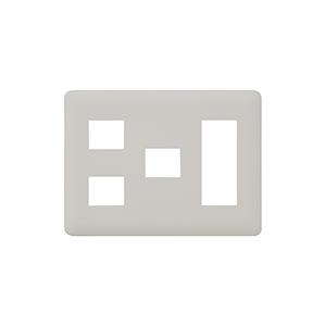 神保電器 WJD-213 J・WIDE SLIMシリーズ 2ピースコンセントプレート ３連用 2+1+3 | 