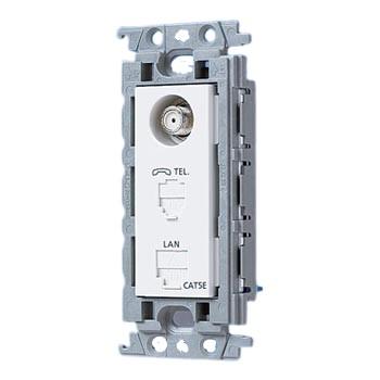 パナソニック WTF1671W コスモシリーズ ワイド21 マルチメディア コンセント(TV/高シールド<10〜3224MHz>・6極2心・CAT5E)(ホワイト) | Panasonic