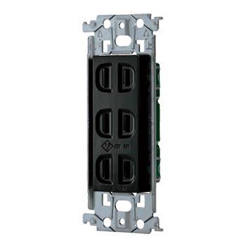 パナソニック WTL13033B 埋込トリプルコンセント（金属枠付）(ブラック) | Panasonic