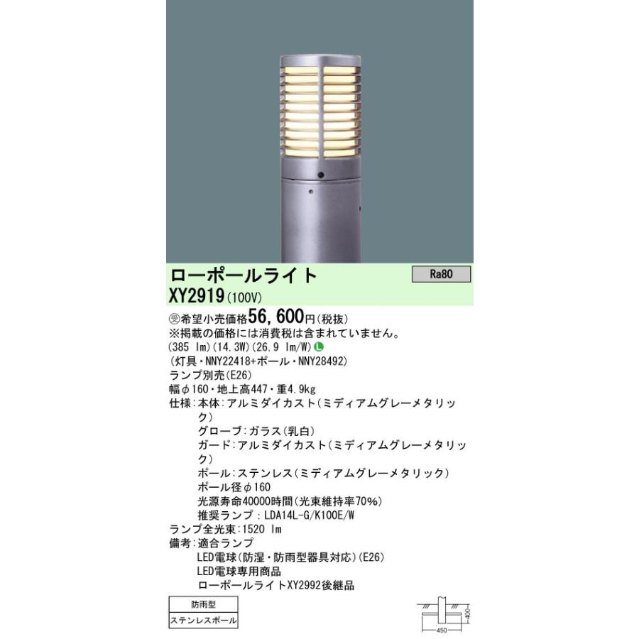 【受注品】 パナソニック XY2919 ランプ別売
