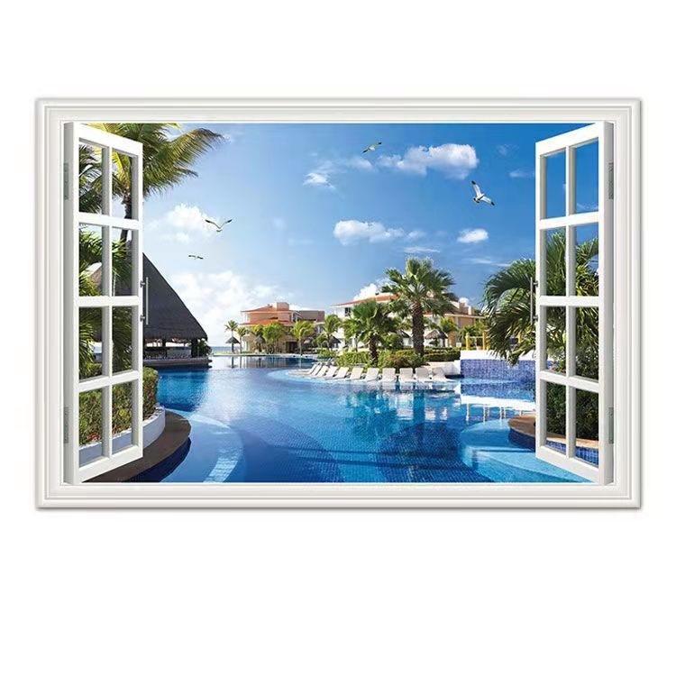 ウォールステッカー 偽窓ステッカー 3D 風景 壁紙 シール ウォール