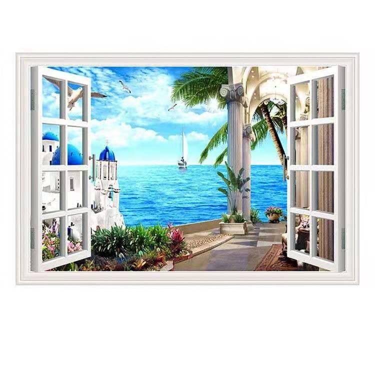 ウォールステッカー 偽窓ステッカー 3D 風景 壁紙 シール ウォール