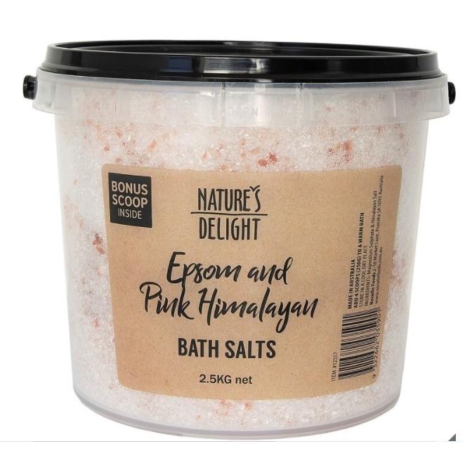 ネイチャーズ デライト エプソム＆ピンクヒマラヤンソルト バスソルト 入浴剤 2.5kg 大容量 cs2021110289868