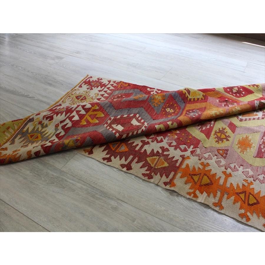 海外品 オールドキリム・アダナ/テクカナット 420x94cm 雄羊の角コチボユヌズ・ビッグランナー 【W2783834894】(98560円)