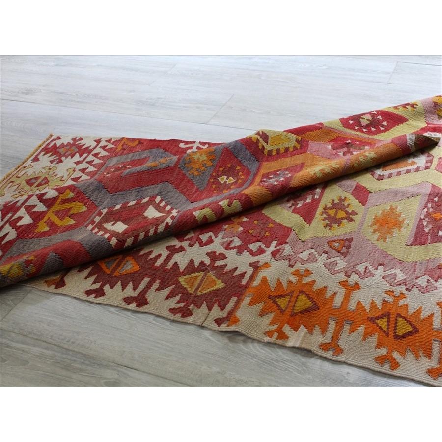 海外品 オールドキリム・アダナ/テクカナット 420x94cm 雄羊の角コチボユヌズ・ビッグランナー 【W2783834894】(98560円)