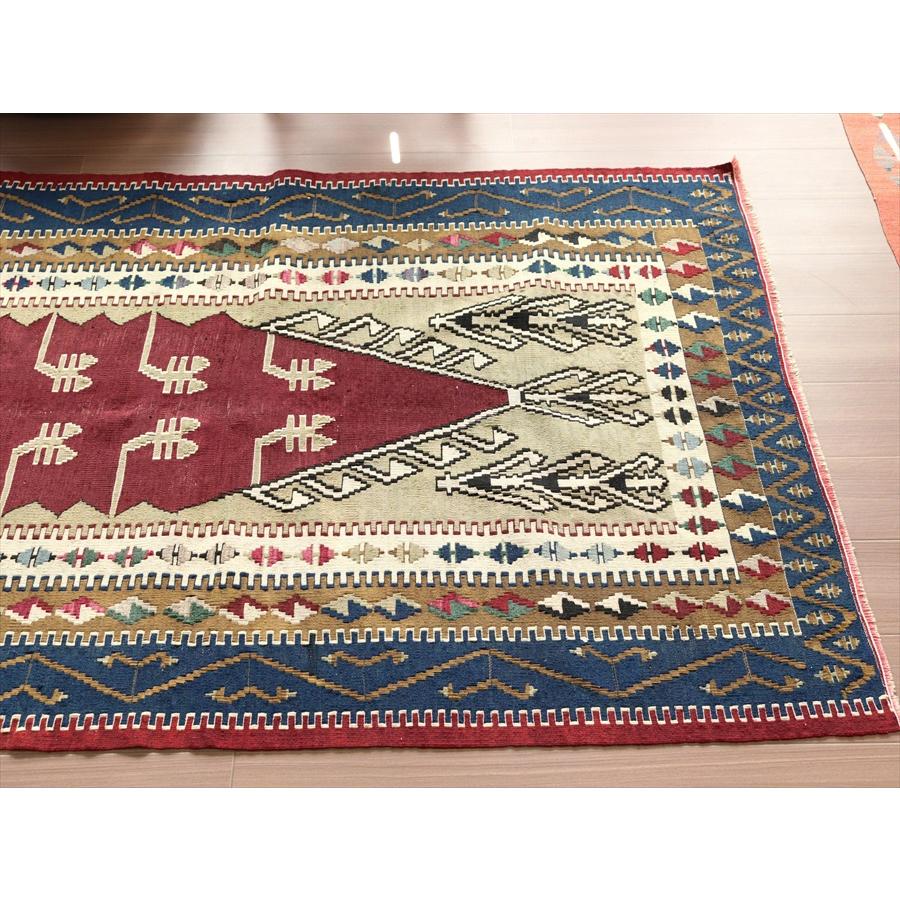 オールドキリム コンヤオブルック セッジャーデ 180x113cm 赤い 