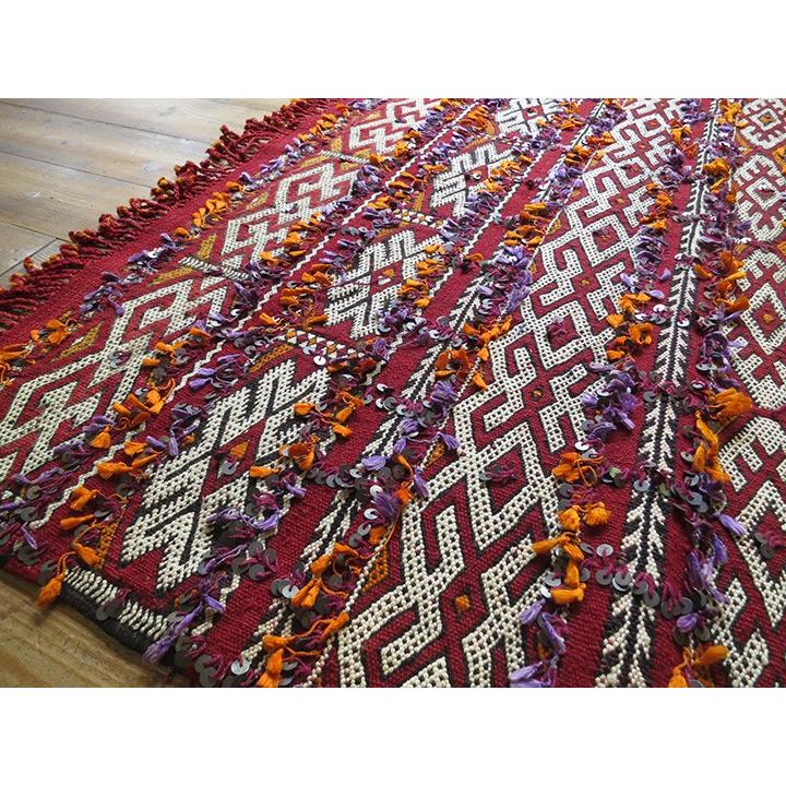 オールドキリム モロッコ　ベニムティル Beni M'Tir 160x97cm 女性用のマント 装飾用の華やかなジジム | ブランド登録なし | 03