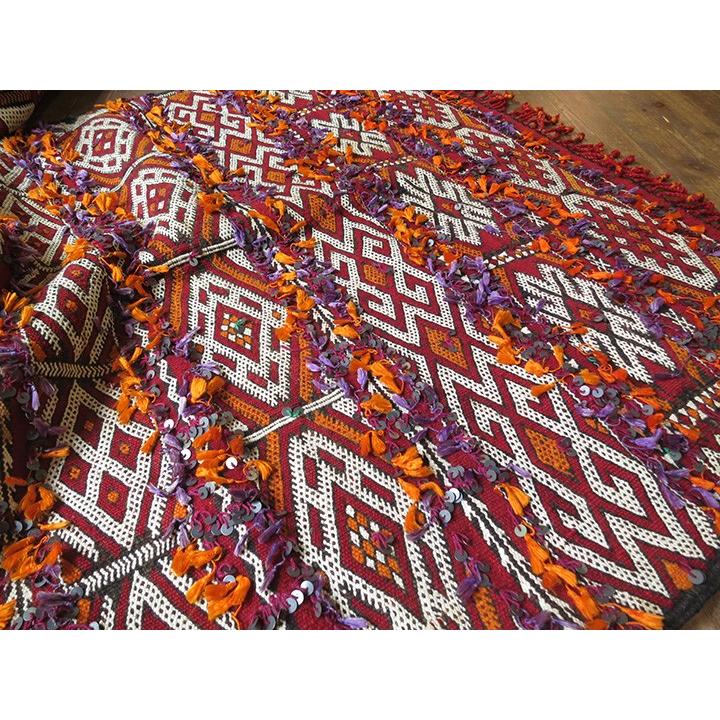 オールドキリム モロッコ　ベニムティル Beni M'Tir 160x97cm 女性用のマント 装飾用の華やかなジジム | ブランド登録なし | 05