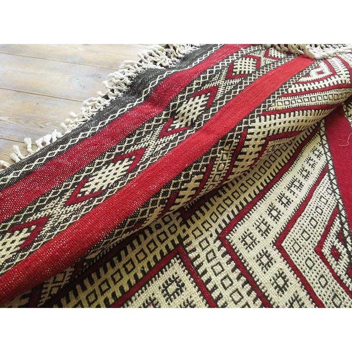 オールドキリム モロッコ Zaiane ゼアン 219x127cm 細かく複雑なジジム