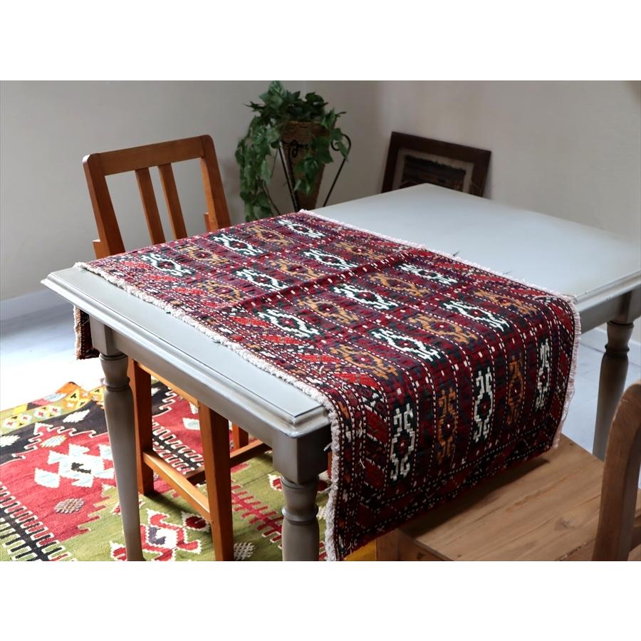 オールドキリム/トルクメン ヤムート 50x118cm 収納袋チュアルを開いたフラグメント　深い赤に細かなジジム | ブランド登録なし | 01