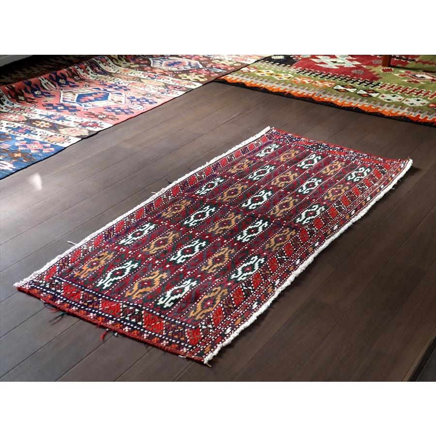 オールドキリム/トルクメン ヤムート 50x118cm 収納袋チュアルを開いたフラグメント　深い赤に細かなジジム | ブランド登録なし | 02