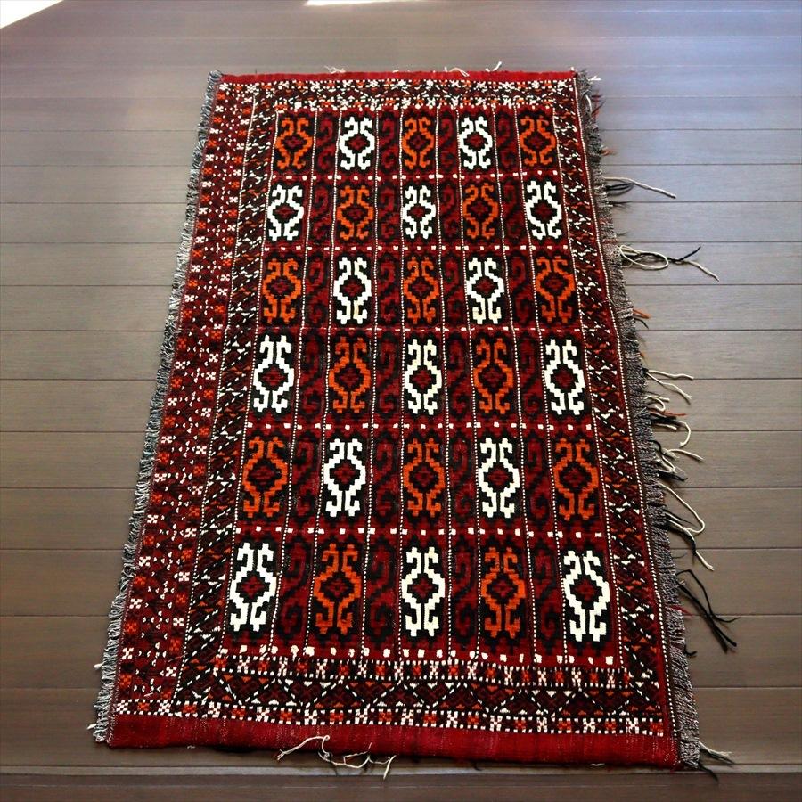 オールドキリム/トルクメン ヤムート 52x124cm 収納袋チュアルを開いたフラグメント　深いレッド | ブランド登録なし