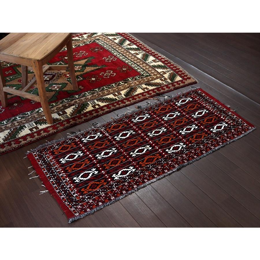 オールドキリム/トルクメン ヤムート 52x124cm 収納袋チュアルを開いたフラグメント　深いレッド | ブランド登録なし | 02