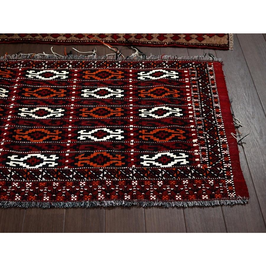 オールドキリム/トルクメン ヤムート 52x124cm 収納袋チュアルを開いたフラグメント　深いレッド | ブランド登録なし | 04