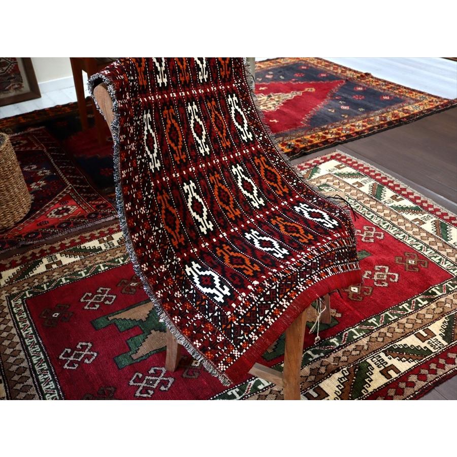 オールドキリム/トルクメン ヤムート 52x124cm 収納袋チュアルを開いたフラグメント　深いレッド | ブランド登録なし | 09