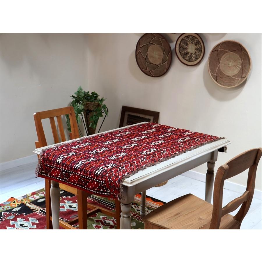 オールドキリム/トルクメン ヤムート 55x124cm 収納袋チュアルを開いたフラグメント　レッド | ブランド登録なし | 01