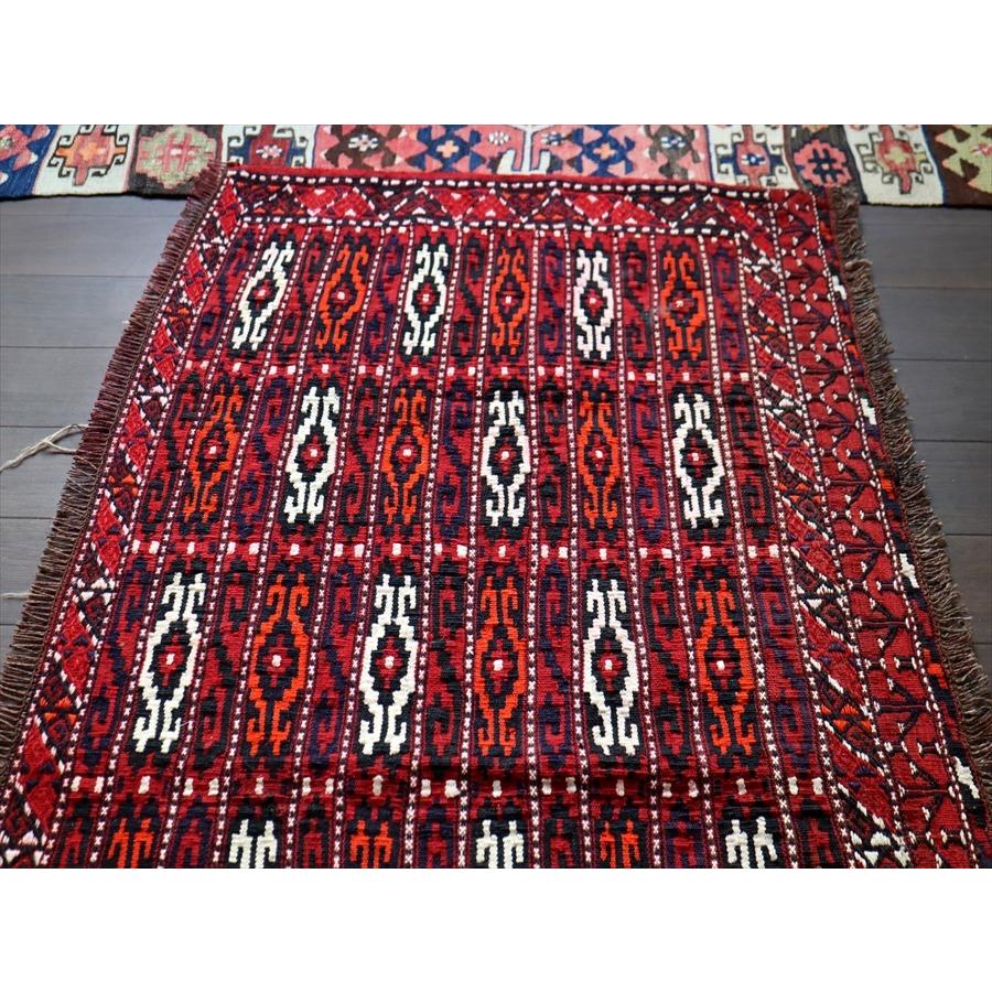 オールドキリム/トルクメン ヤムート 55x124cm 収納袋チュアルを開いたフラグメント　レッド | ブランド登録なし | 02
