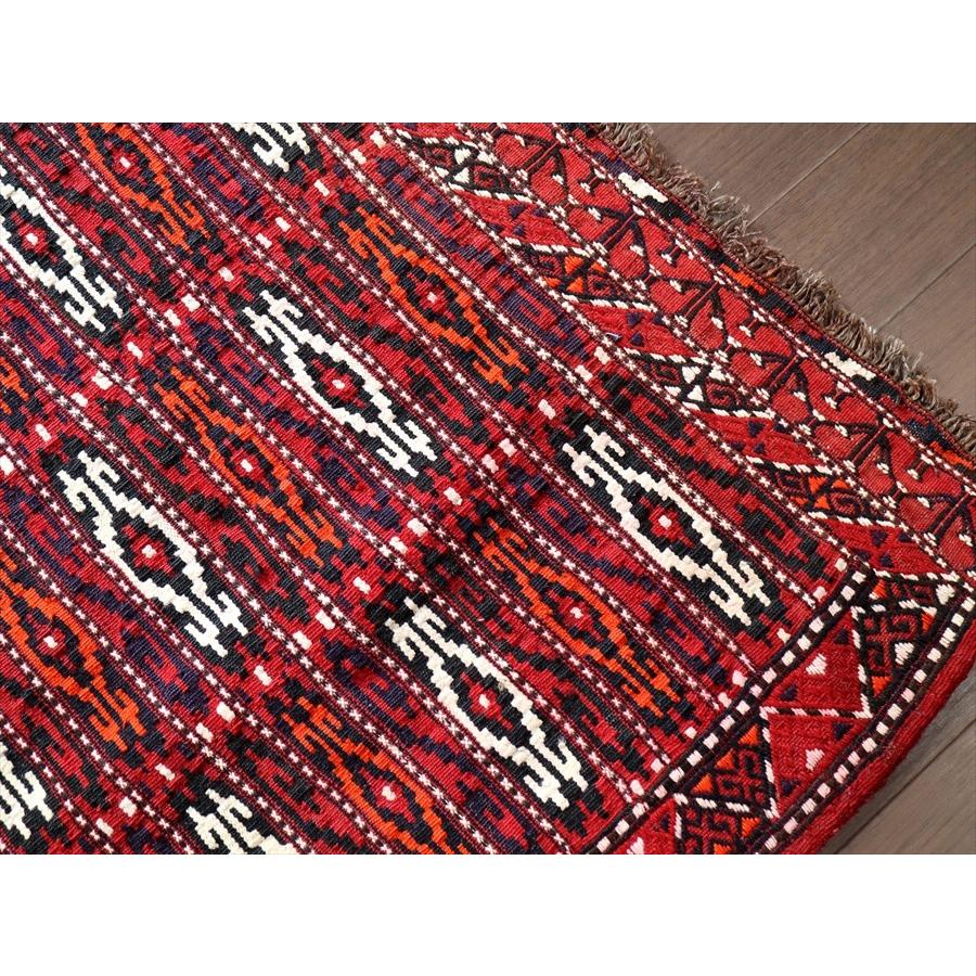 オールドキリム/トルクメン ヤムート 55x124cm 収納袋チュアルを開いたフラグメント　レッド | ブランド登録なし | 03