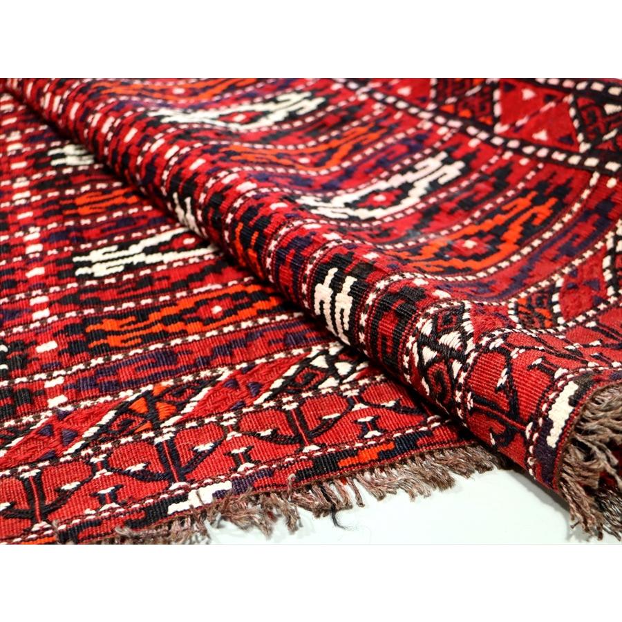 オールドキリム/トルクメン ヤムート 55x124cm 収納袋チュアルを開いたフラグメント　レッド | ブランド登録なし | 06