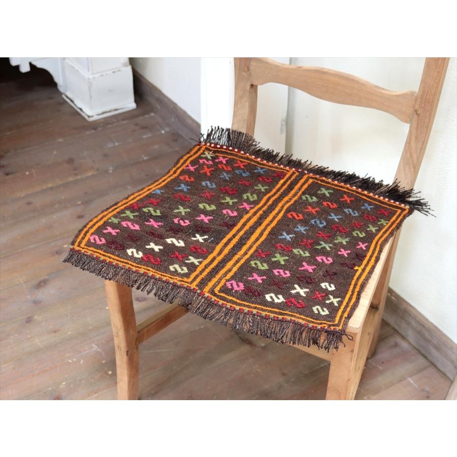 オールドキリム サドルバッグを開いたカットピース 37x45cm カラフルなジジムモチーフ | ブランド登録なし | 01