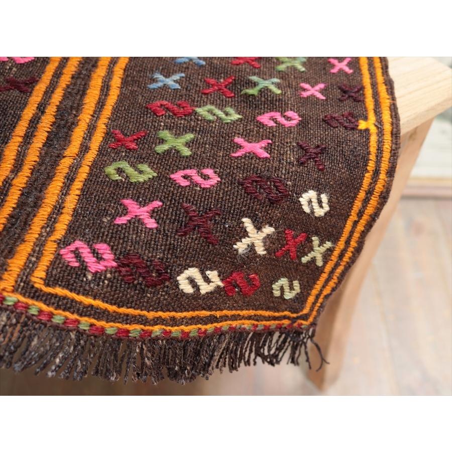 オールドキリム サドルバッグを開いたカットピース 37x45cm カラフルなジジムモチーフ | ブランド登録なし | 02