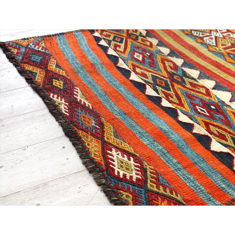 オールドキリム シワス ランナー 155x76cm ボーダージジム ダイヤのモチーフ | ブランド登録なし | 06