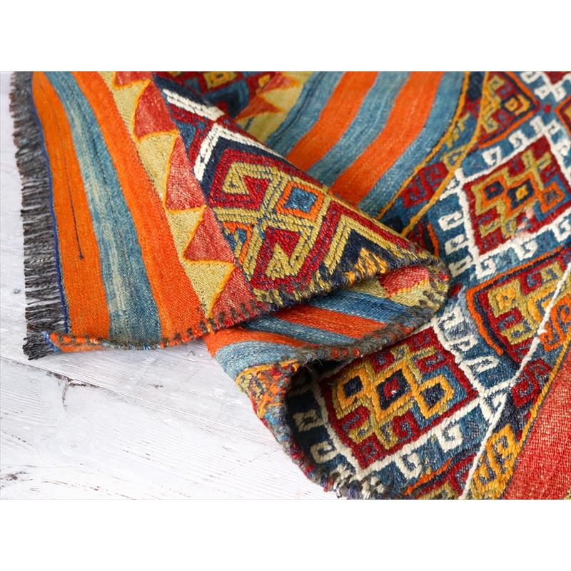 オールドキリム シワス ランナー 155x76cm ボーダージジム ダイヤのモチーフ | ブランド登録なし | 07