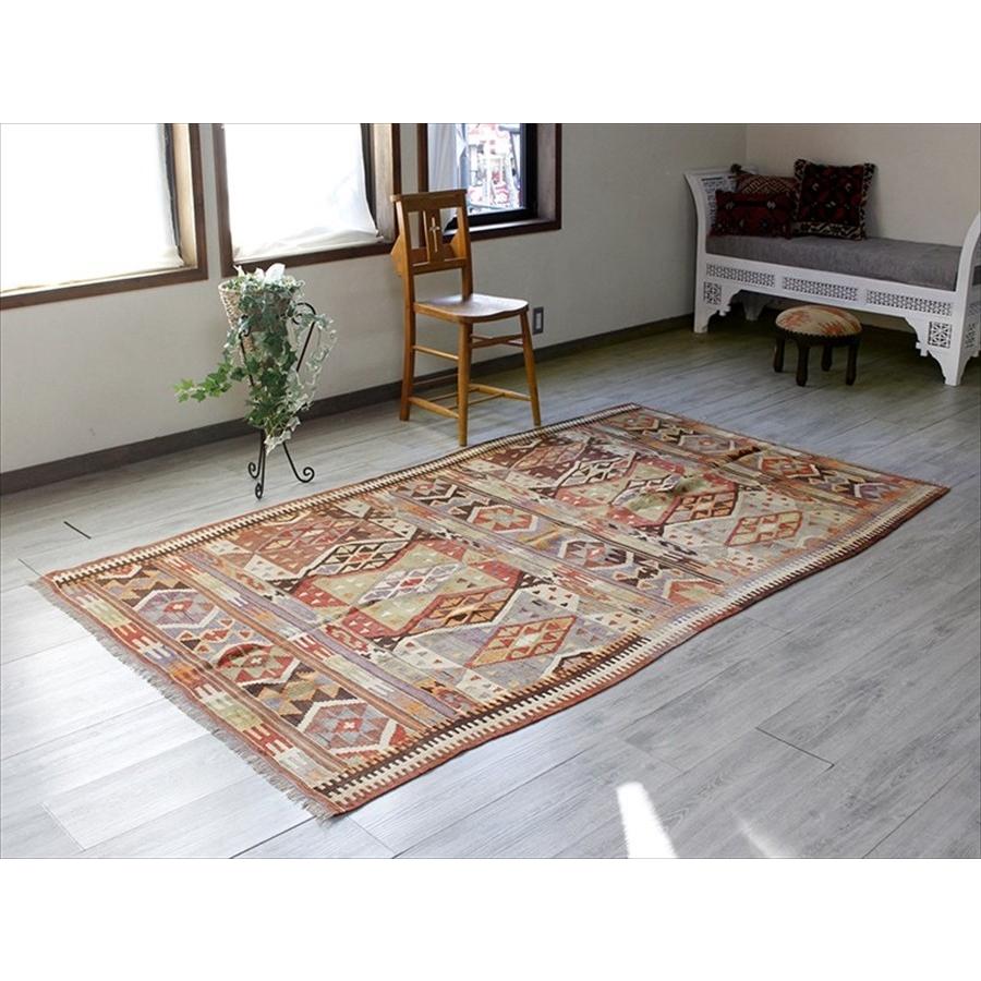 オールドキリム アンタルヤ カリヨラ 245x135cm パステルに色あせた