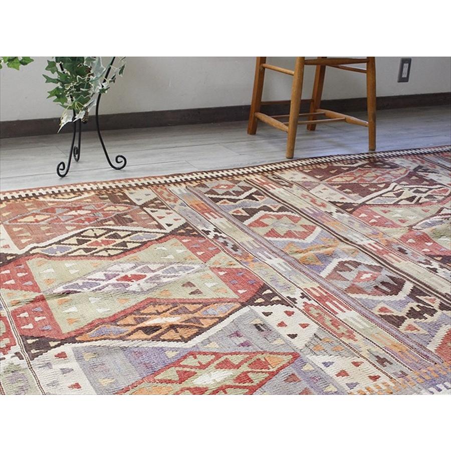 オールドキリム アンタルヤ カリヨラ 245x135cm パステルに色あせた