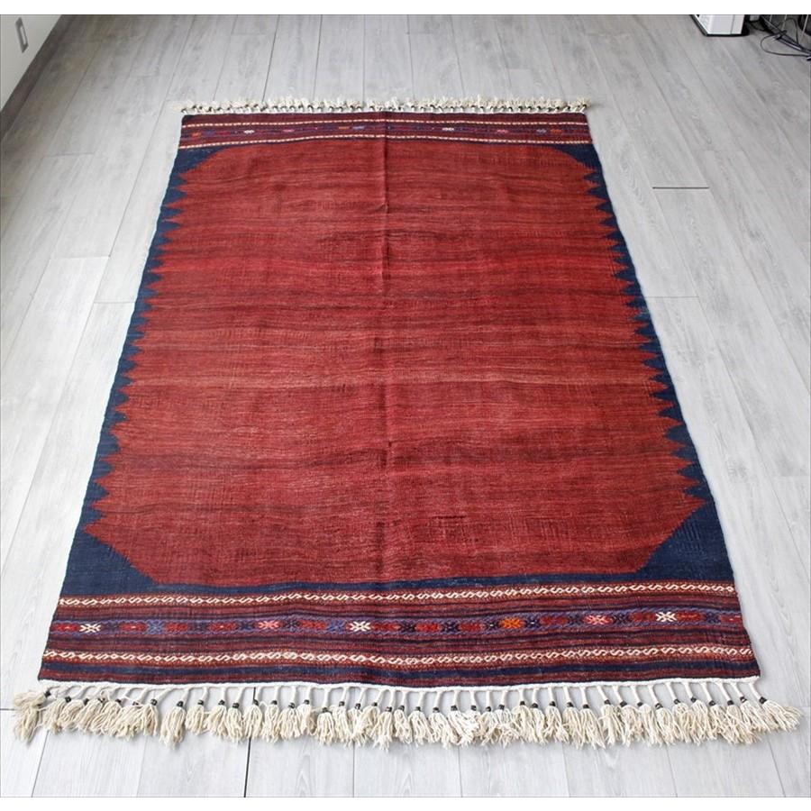 オールドキリム バルケスィル カリヨラ 224x140cm レッド＆ネイビー